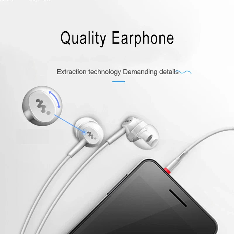 White in-ear heavy bass earphones with silver accents mic qulity earbud for iphone samsung sony mp3 pc use