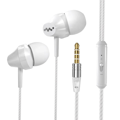 White sony m8 heavy bass in ear earphones with glossy finish and gold-plated 3.5mm jack mic qulity earbud for iphone samsung sony