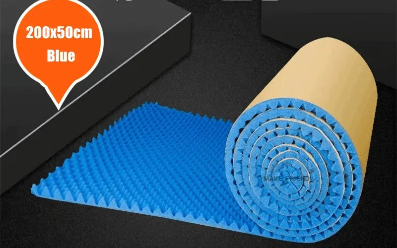 Blue acoustic foam roll 200x50cm high density egg sound insulation panels for studio ktv office walls