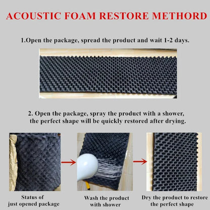 Black acoustic foam panel with textured honeycomb surface for egg sound insulation and sound insulation panels
