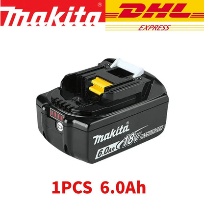 Black makita 18v lithium-ion battery with yellow connector and red led indicator for makita djv182z brushless 18v 340w jigsaw cordless barrel handle