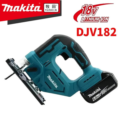 Makita djv182z brushless cordless barrel handle jigsaw in teal and black with 18v 340w lithium-ion motor