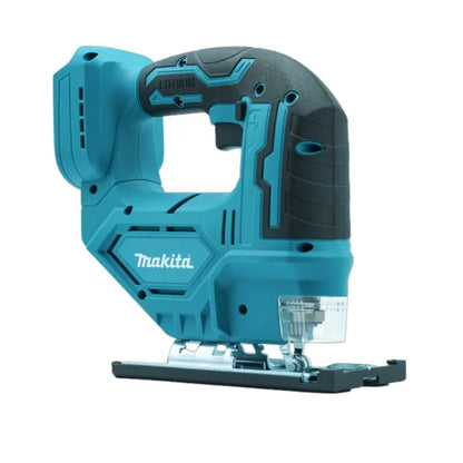 Teal and black makita djv182z brushless 18v 340w cordless barrel handle jigsaw with ergonomic design and saw blade