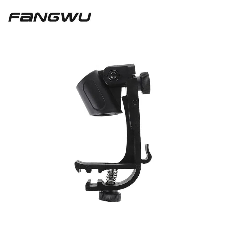 Black fangwu brand adjustable camera mount with spring-loaded clamp and rotating head as tom drum holder accessories music manufacturer screw tom