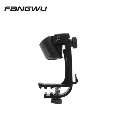 Black fangwu brand adjustable camera mount with spring-loaded clamp and rotating head as tom drum holder accessories music manufacturer screw tom