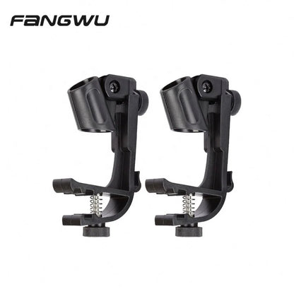 Black plastic tom drum holder clip with adjustable spring and knob for secure attachment manufacturer screw tom holder accessories music