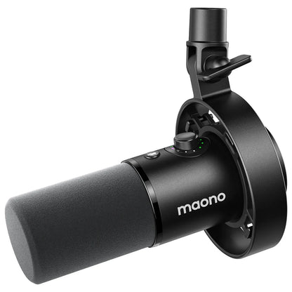 Black maono pd300x dynamic microphone xlr usb with foam windscreen and adjustable bracket for recording mic 192khz24bit use