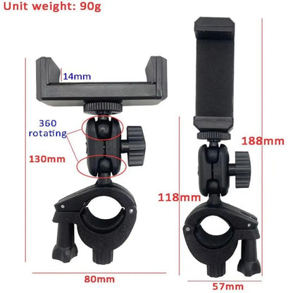 Black plastic marching band music lyre phone holder adjustable sturdy with 360-degree rotating joint and clamp