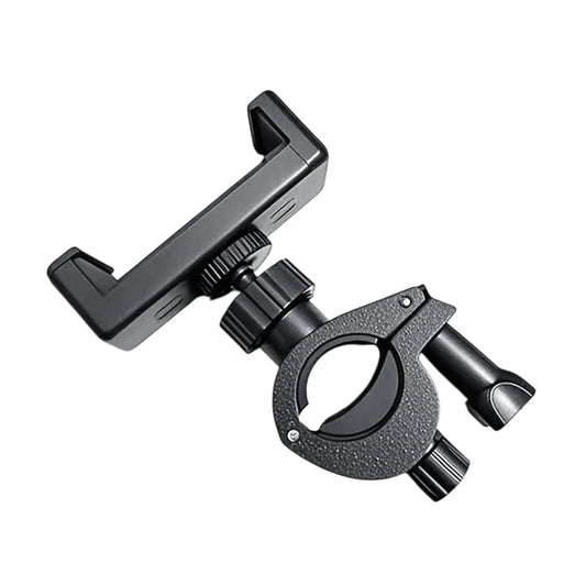 Black plastic music lyre phone holder mount trumpet with adjustable clamp and rotating arm for marching band music use