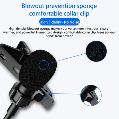Black high-density blowout prevention sponge microphone clip with comfortable collar design for mc01 portable lavalier usb mic