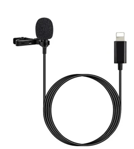 Black mc01 portable lavalier usb mic with metal clip and 1.5m usb-c cable 5mm condenser microphone for phone pc laptop