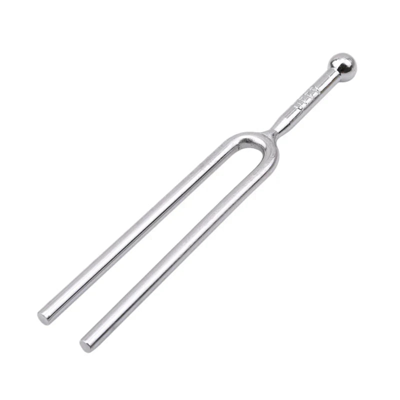 Silver stainless steel tuning fork 440hz with polished reflective surface for hammer healing sound and sound percussion instrument