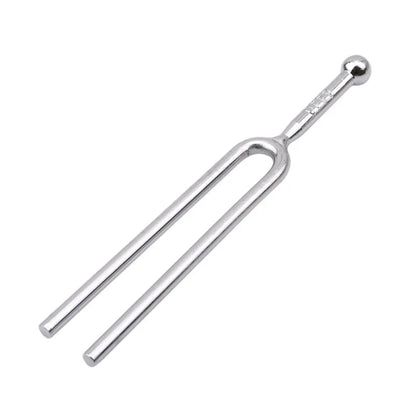 Silver stainless steel tuning fork 440hz with polished reflective surface for hammer healing sound and sound percussion instrument