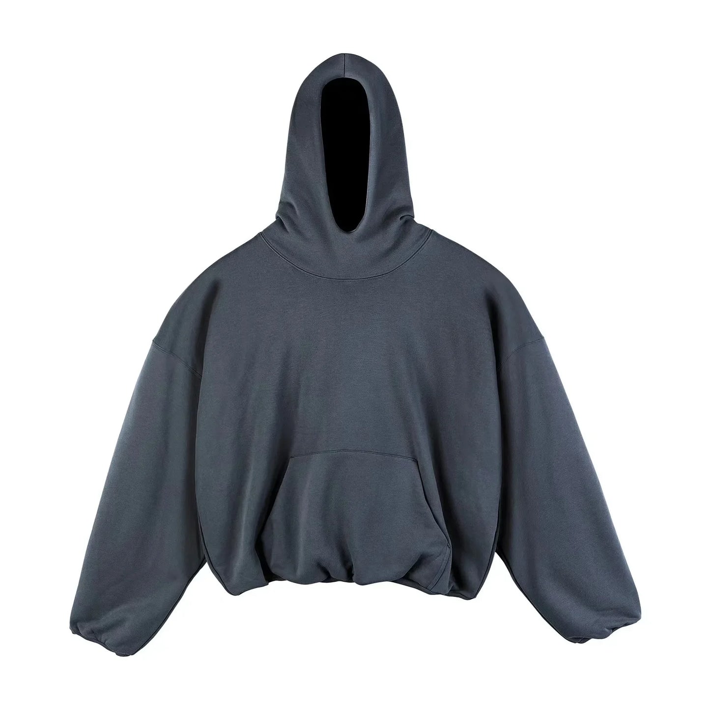 Men’s designer oversized hip hop hoodie in dark gray with relaxed fit and elastic cuffs for a loose stylish look