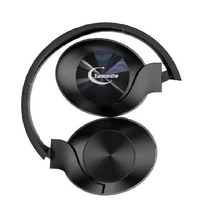 Black over-ear metal detector earphone with sleek design and tanzunzhe logo for professional metal detector use