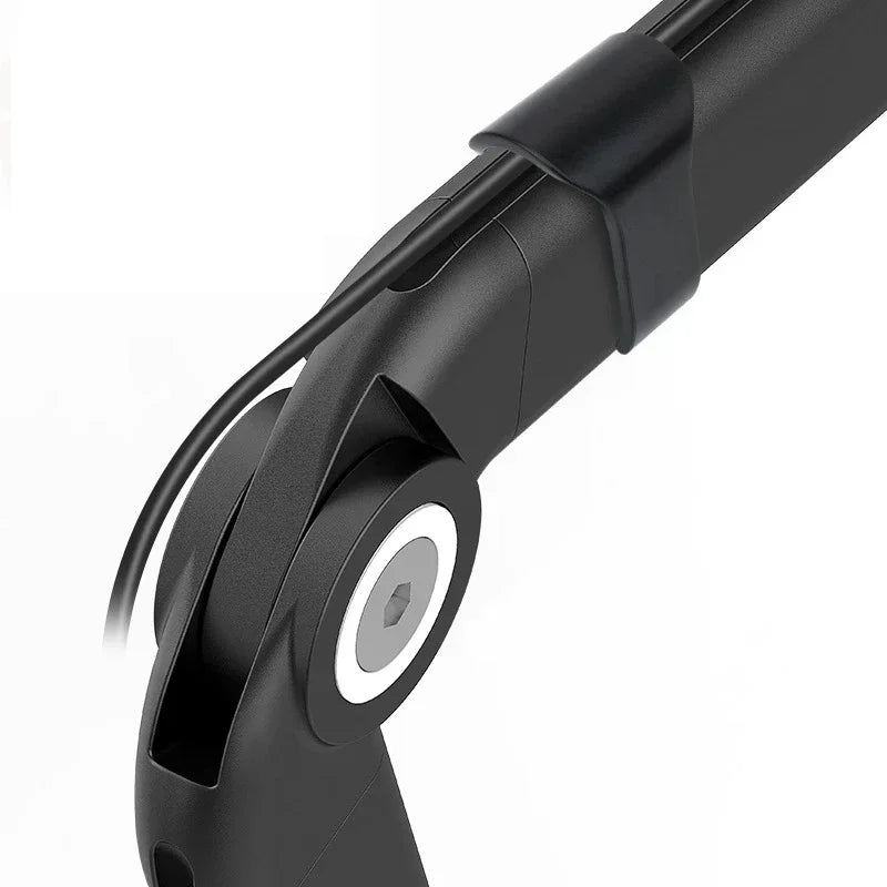 Black plastic telescopic handle with silver pivot and cable guide for metal heavy suspension boom mic stand for sm7b k688 k658 condenser mic recording