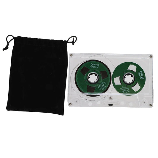 Clear plastic blank cassette tape with green spools metal reel blank cassette tape empty for music recording