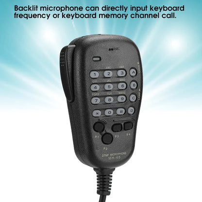Black plastic dtmf 6pin handheld microphone mh-48 with keypad and side handle for yaesu radio station hand mic equipment