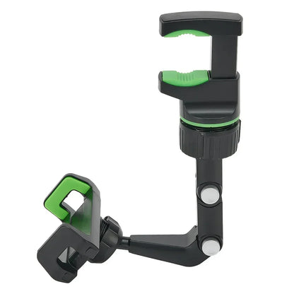 Black and green adjustable mic stand phone holder with flexible arm and clamp design for live broadcast bracket use