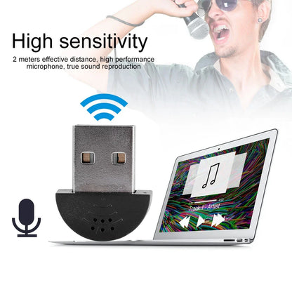 Black and silver usb wireless microphone adapter with sleek compact design for portable usb mini studio speech recording