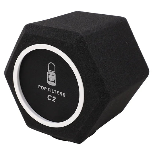Black hexagonal foam microphone pop filter c2 vent bouclier acoustique mic mousse insonorisante for recording studios