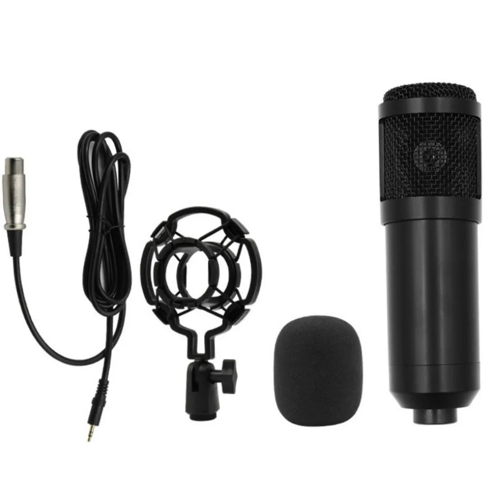 Black condenser microphone v8v8s with mesh grille foam windscreen for live broadcast set and v8v8s sound card use
