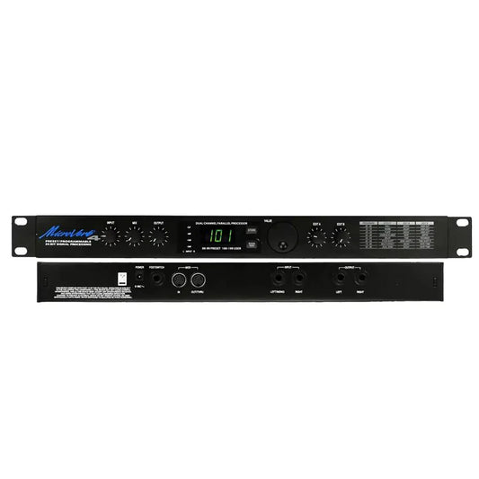 Black rack-mountable microverb 4 professional digital sound processor 18-bit dual-channel for stage performance mixer