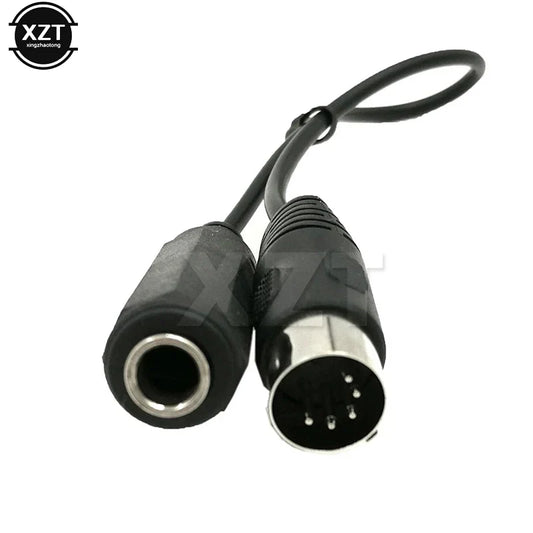 Black midi 5-pin din male to monoprice 6.35mm female trs stereo audio extension cable for midi keyboard 30cm