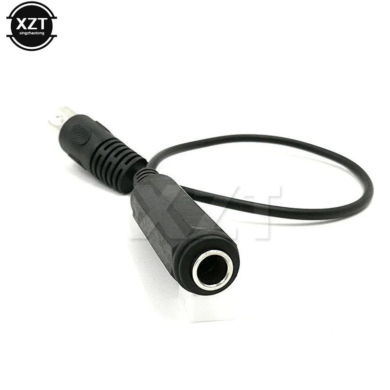 Black plastic midi 5-pin din male to monoprice 6.35mm female trs stereo audio extension cable midi keyboard 30cm