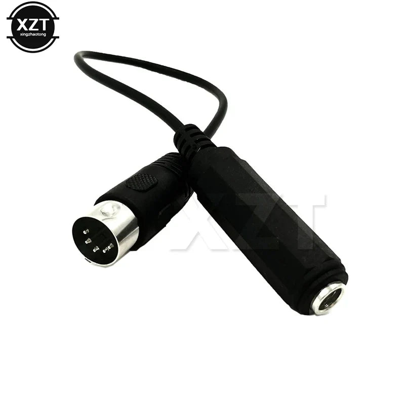 Black xzt brand audio extension cable 30cm with 3.5mm male to female trs stereo rca jack for midi keyboard use