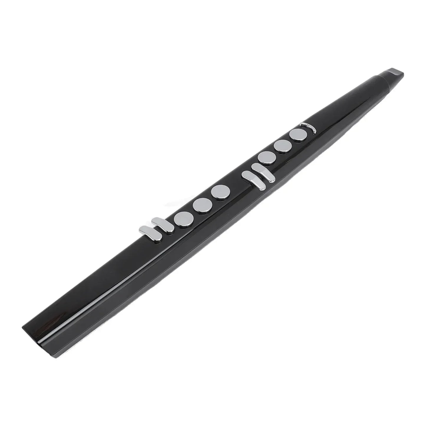 Black midi electronic saxophone mini digital wind instrument with silver keys and blowing sensitivity for practice