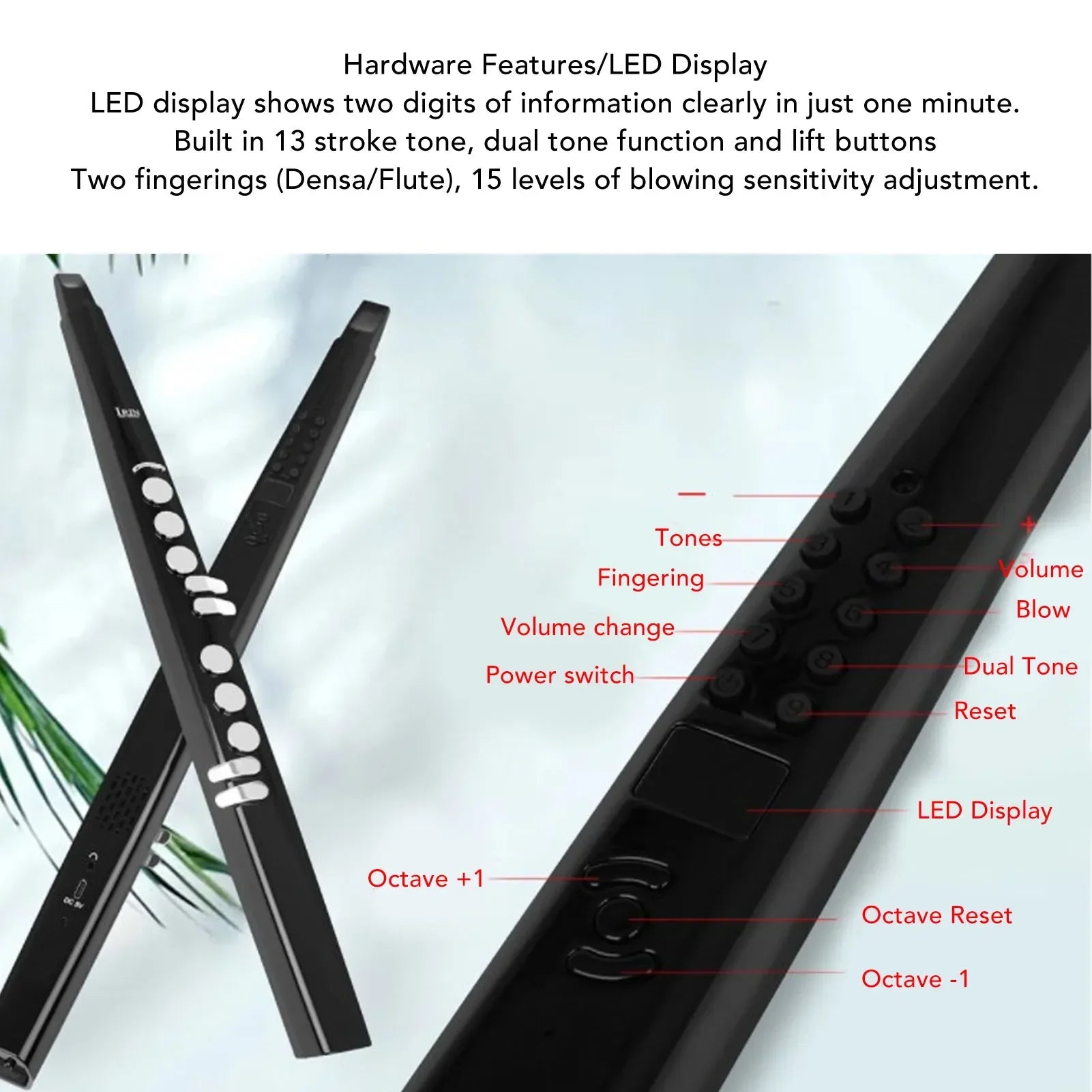 Black midi electronic saxophone digital wind instrument with led display tone multifunctional rechargeable battery