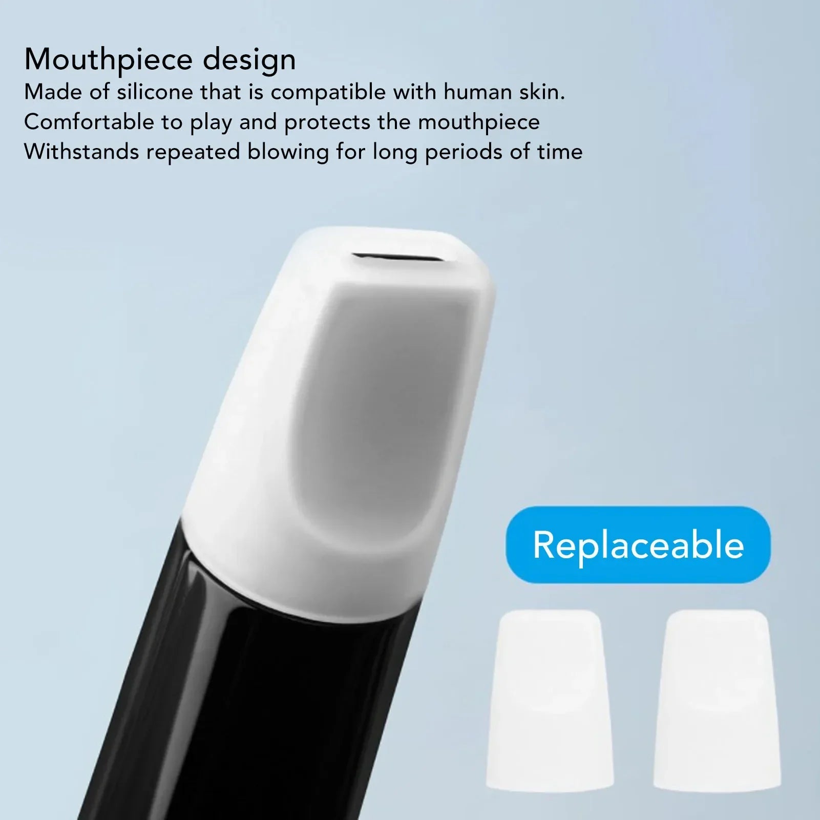 White silicone mouthpiece for midi electronic saxophone digital wind instrument tone multifunctional rechargeable device