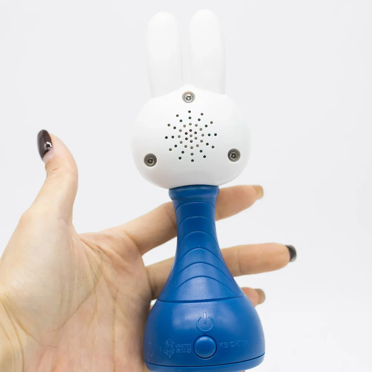 White and blue bunny-shaped miffy cartoon figures home decor music box with speaker grille for kids birthday gifts