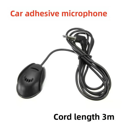Black wired microphone with 3 meter cord and angled audio jack for dvd radio player type mini microfono use