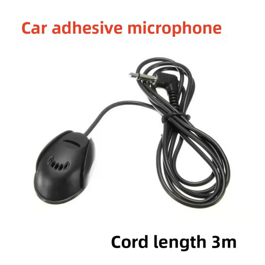 Black wired microphone with 3 meter cord and angled audio jack for dvd radio player type mini microfono use