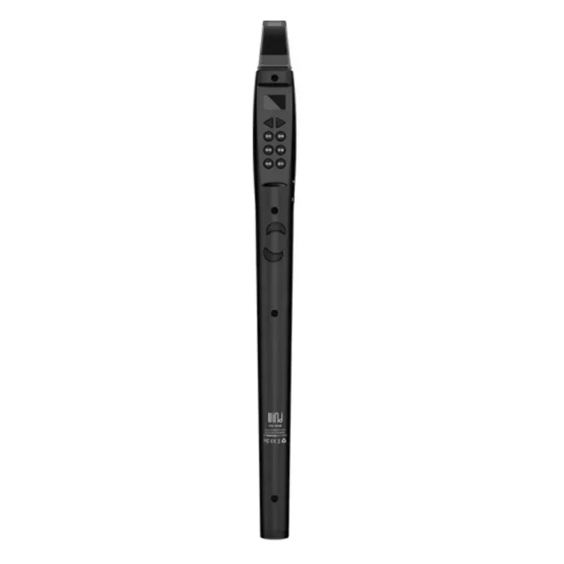 Black sleek mini digital pocket flute with keypad and circular buttons wood instrument imitation design