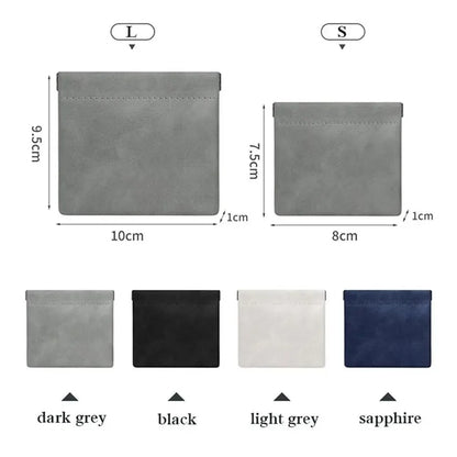 Gray textured mini earphone storage bag and data cable organizer pocket waterproof dustproof in minimalist design