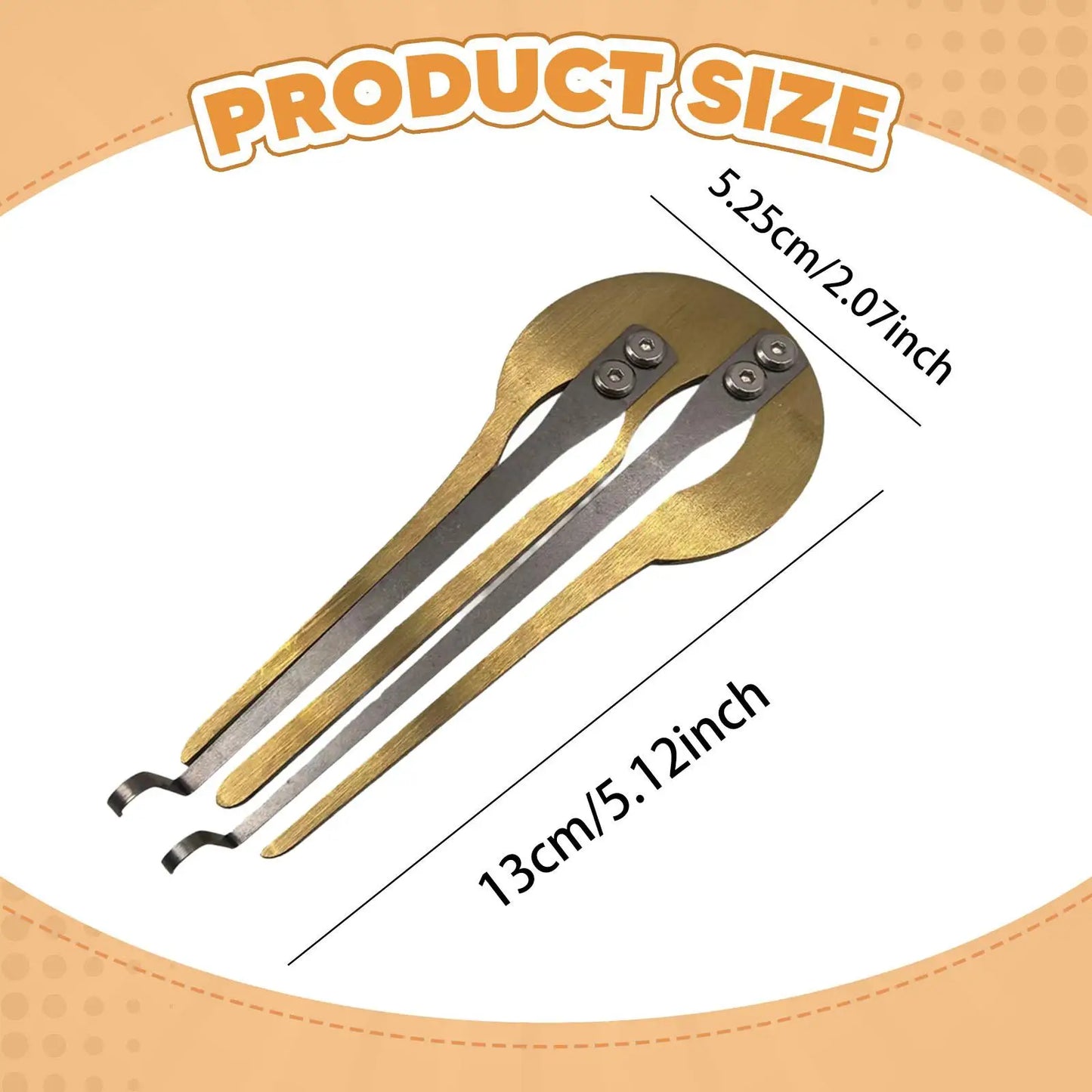 Gold-colored metal mini jaw harp beginner friendly mouth music instrument with sleek curved ends for traditional and modern use