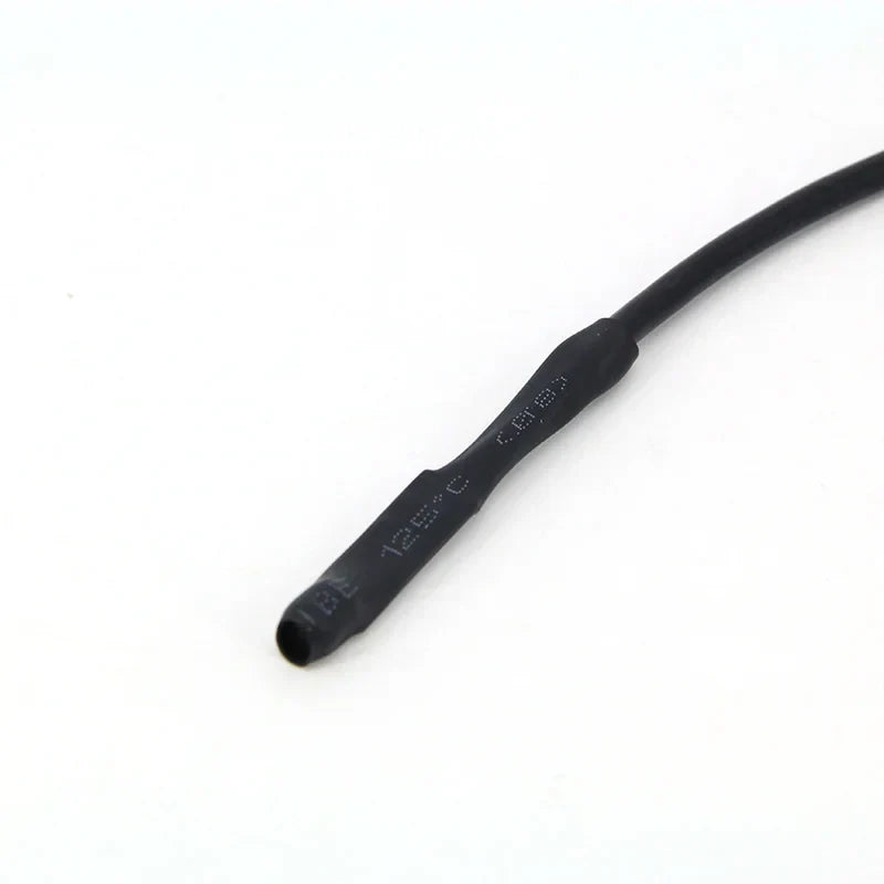 Black heat shrink tubing with printed specifications for mini microphone pickup 12v sound monitor cctv camera dvr system cable