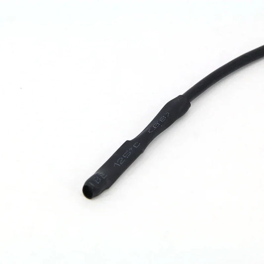 Black heat shrink tubing with printed specifications for mini microphone pickup 12v sound monitor cctv camera dvr system cable