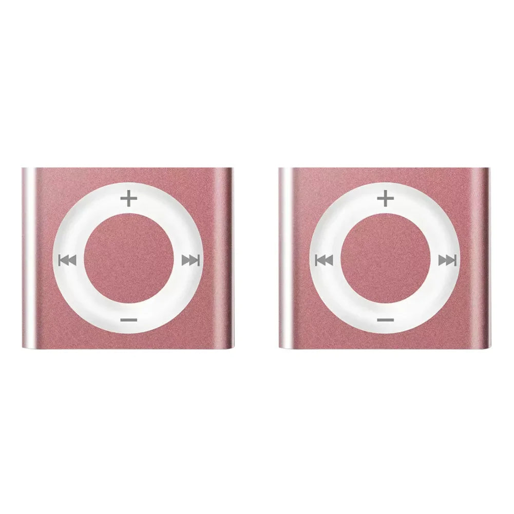 Rose gold mini mp3 music player with brushed metal finish and white touch tone rechargeable control supports tf card