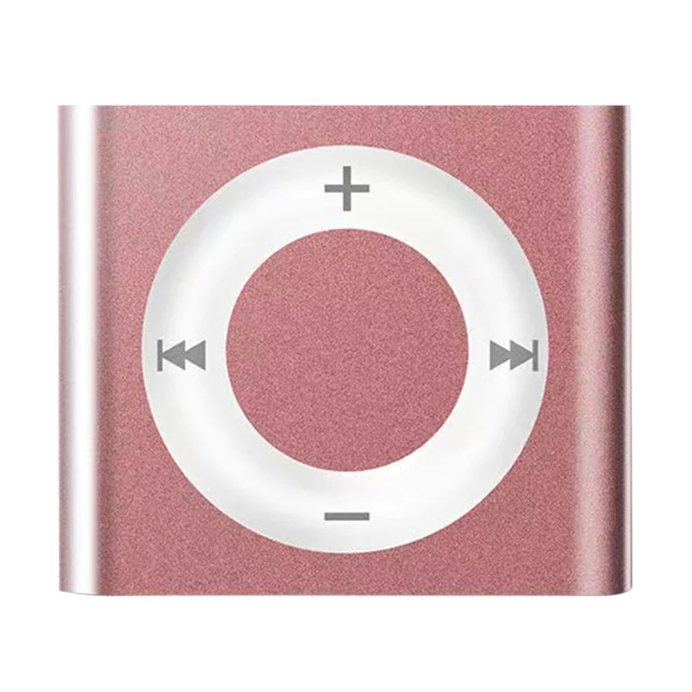 Rose gold mini mp3 music player with brushed metal finish touch tone rechargeable and support tf card for students