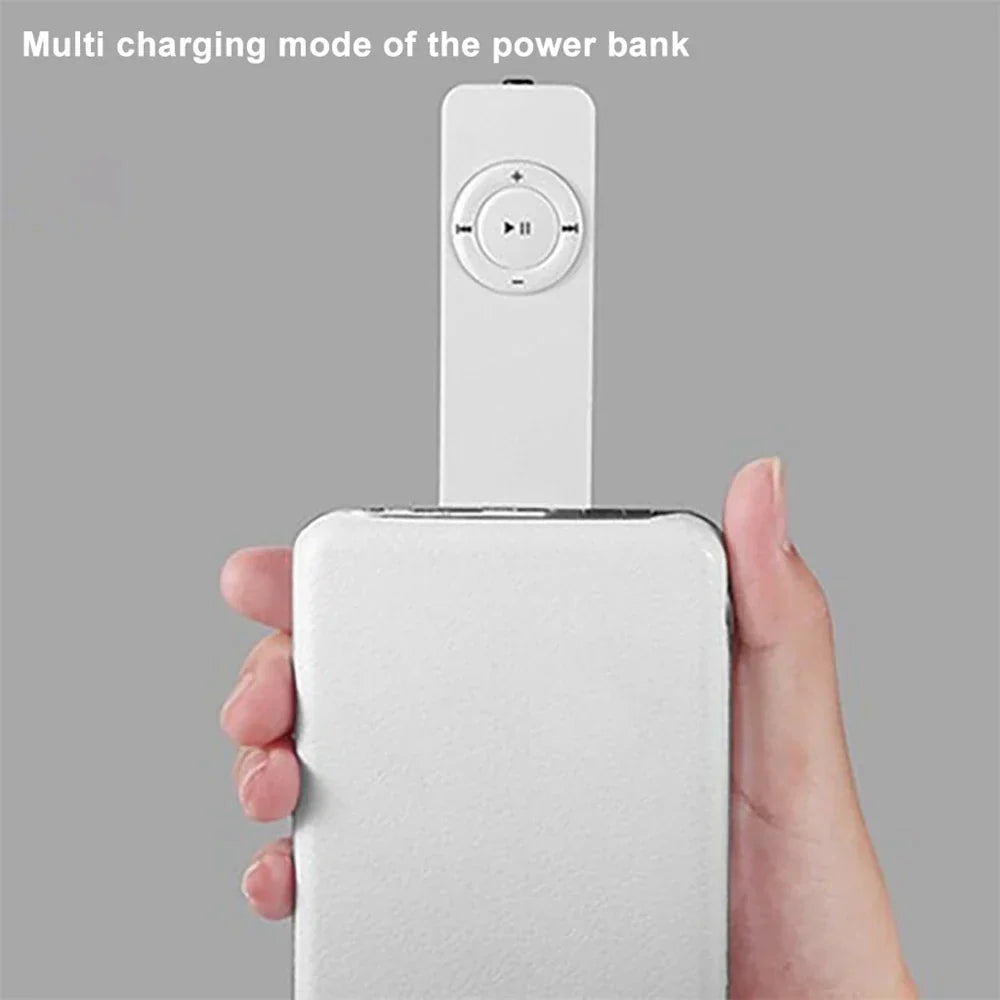 White rectangular mini mp3 player 2025 with slim control panel featuring playback buttons supports micro tf card lossless sound music