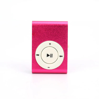 Pink metallic mini mp3 player with white circular control pad support tf card stylish design fashionable portable device