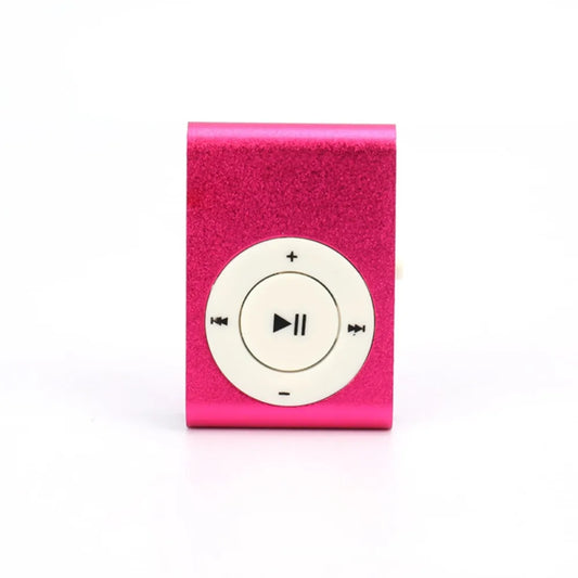Pink metallic mini mp3 player with white circular control pad support tf card stylish design fashionable portable device