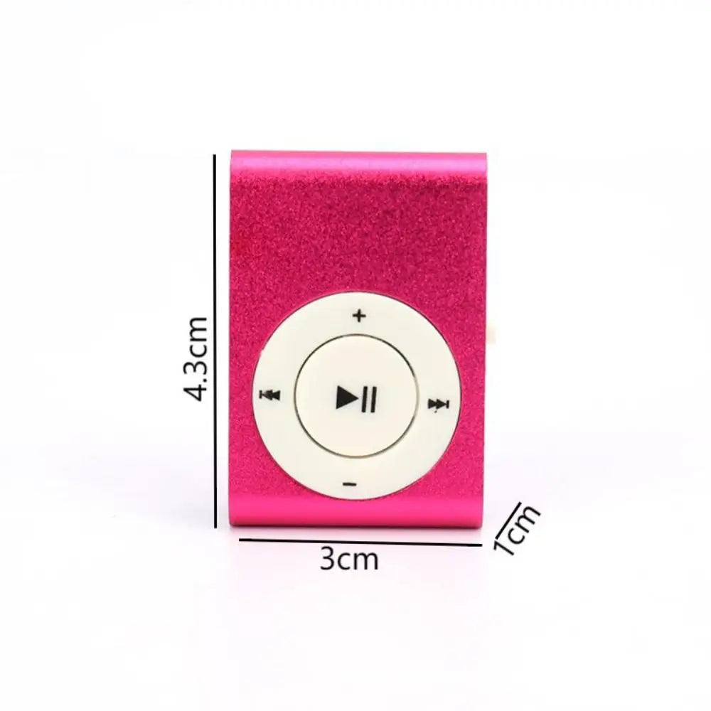 Pink metallic mini mp3 player with white circular control pad, support tf card, stylish design fashionable and portable