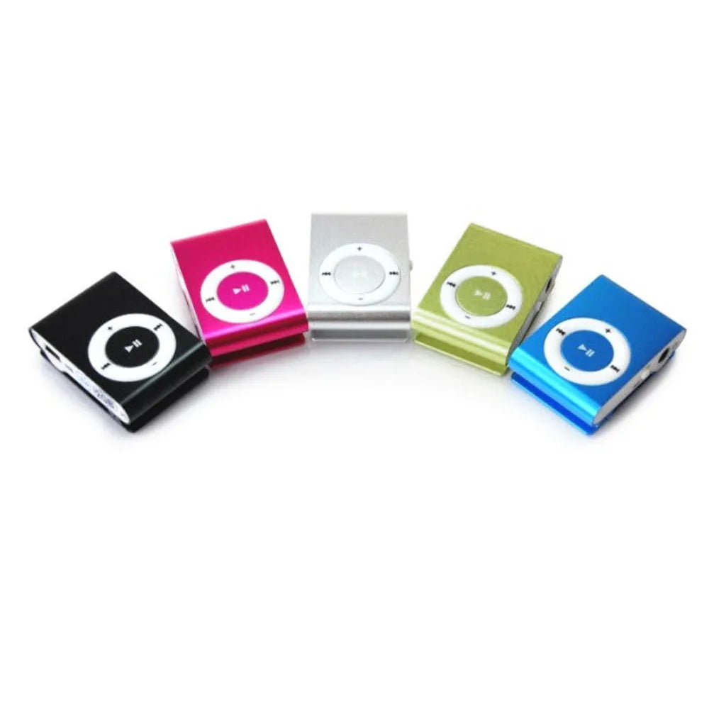 A vibrant pink mini mp3 player with metallic finish, circular control pad, and support tf card for stylish design fashionable use