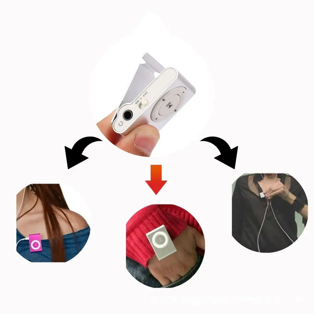 White plastic mini mp3 player with circular control buttons support tf card and stylish design fashionable for portability