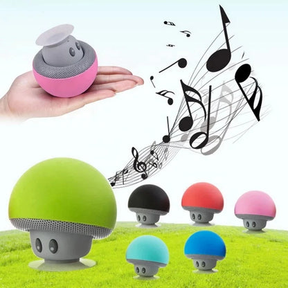 Mini mushroom wireless pink and gray mushroom-shaped speaker with mic portable waterproof suction cup base for shower stereo subwoofer